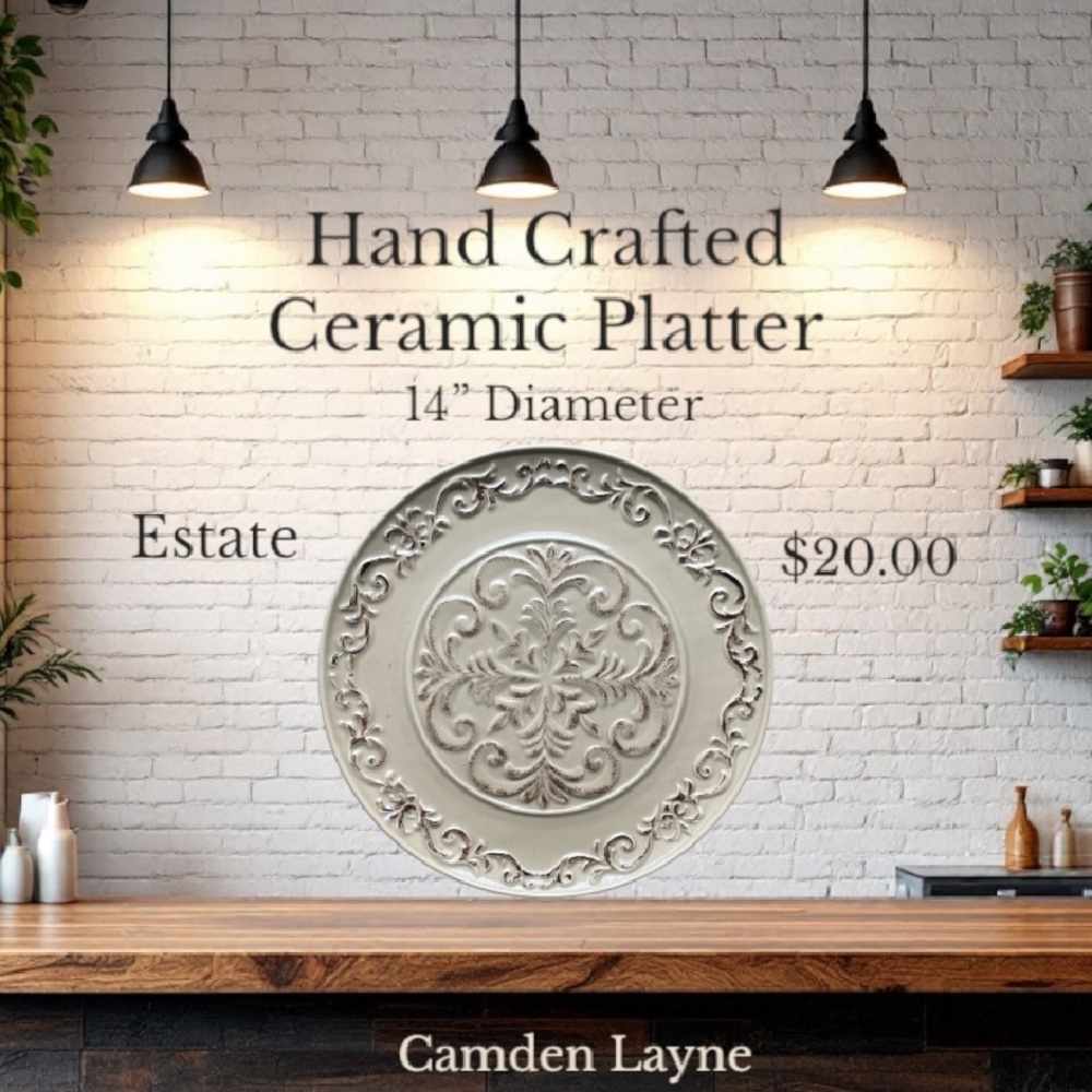 Camden Layne Handcrafted Ceramic Platter - Cream